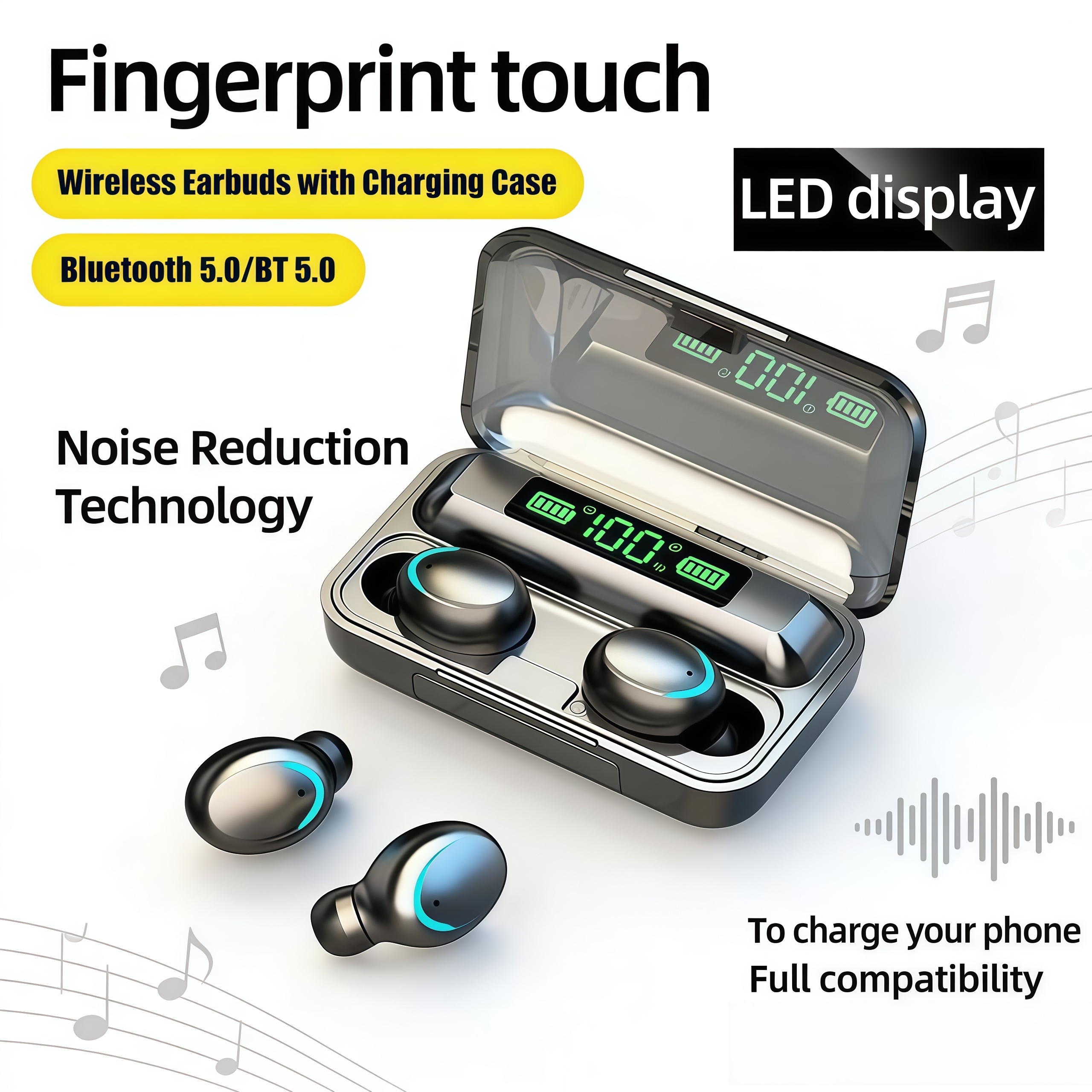 2026 F9 Wireless Earphones LED - Bluetooth Headset On Ear recensione e prezzo