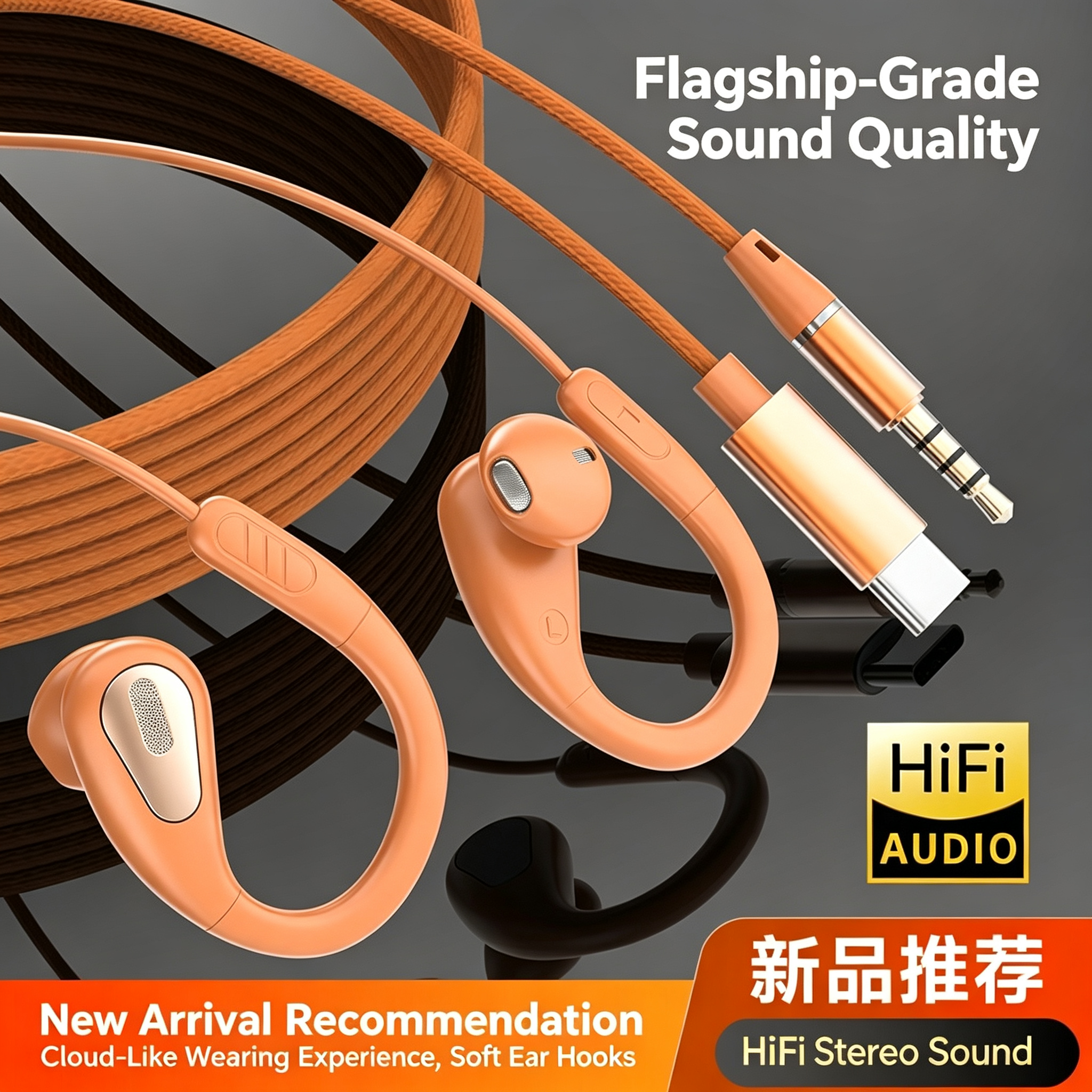 3.5mm&Type-C Ear-Hook Wired Sp - Sports Earphone Hook recensione e prezzo