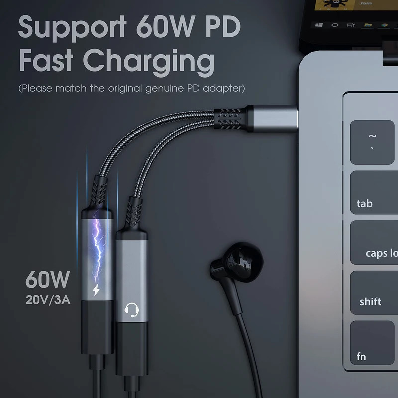 OTG 2 IN 1 USB C Splitter to D - Earphone Splitter Jack recensione e prezzo