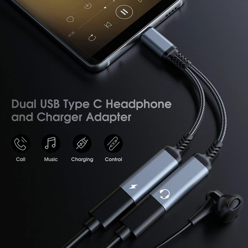 OTG 2 IN 1 USB C Splitter to D - Earphone Splitter Jack recensione e prezzo