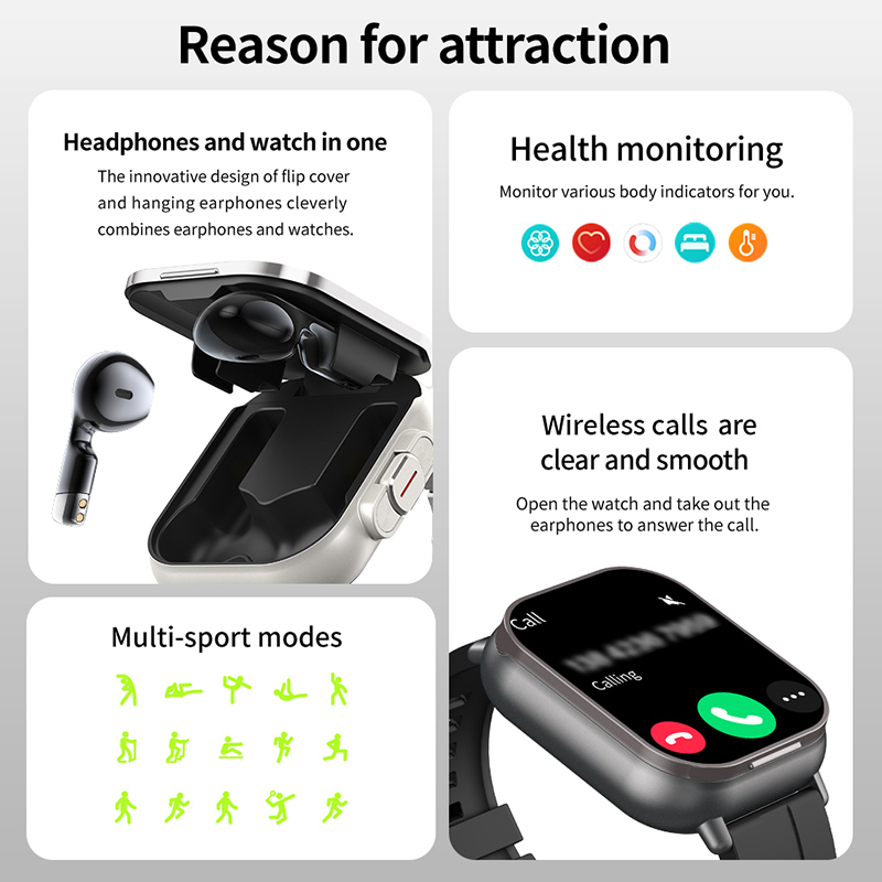 New TWS 2 in 1 Smart Watch wit - Earbuds Charging Case recensione e prezzo
