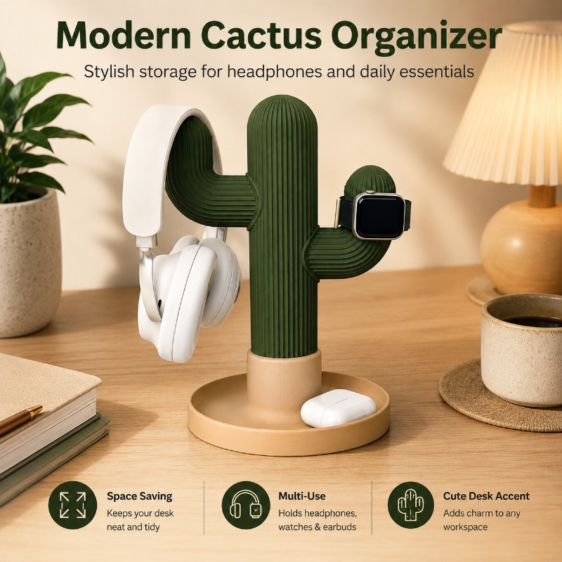 Minimalist Cactus Headset Stan - Headphone Stand Desk recensione e prezzo